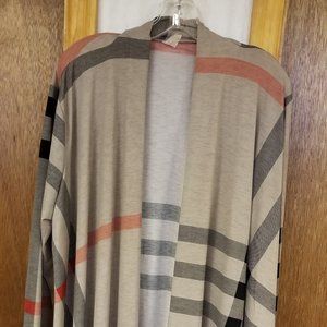 Plaid Cardigan with Shark Tail Bottom